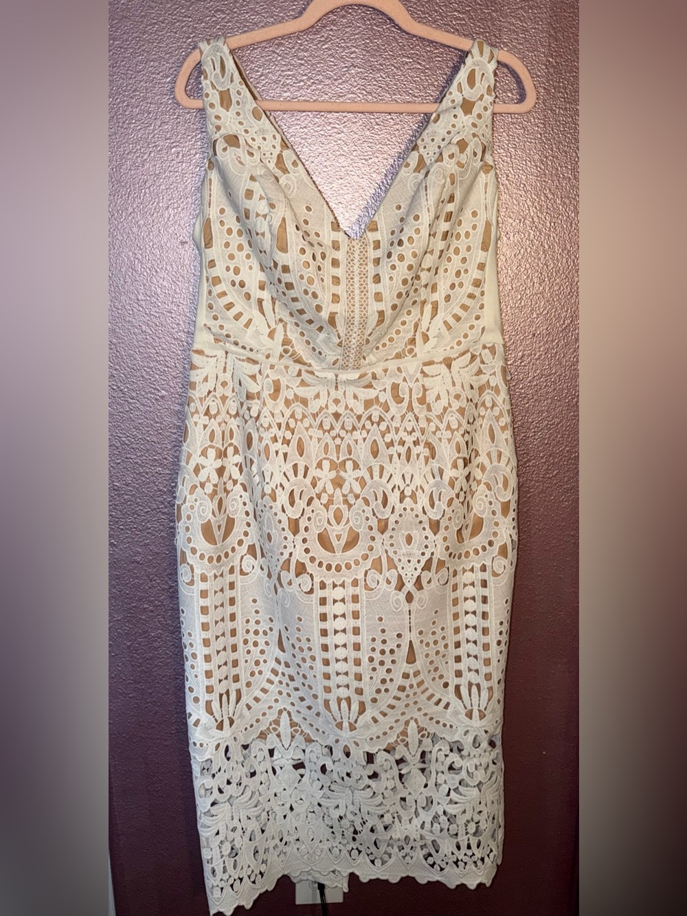 City Chic White Crochet Midi Dress - Picture 5 of 8